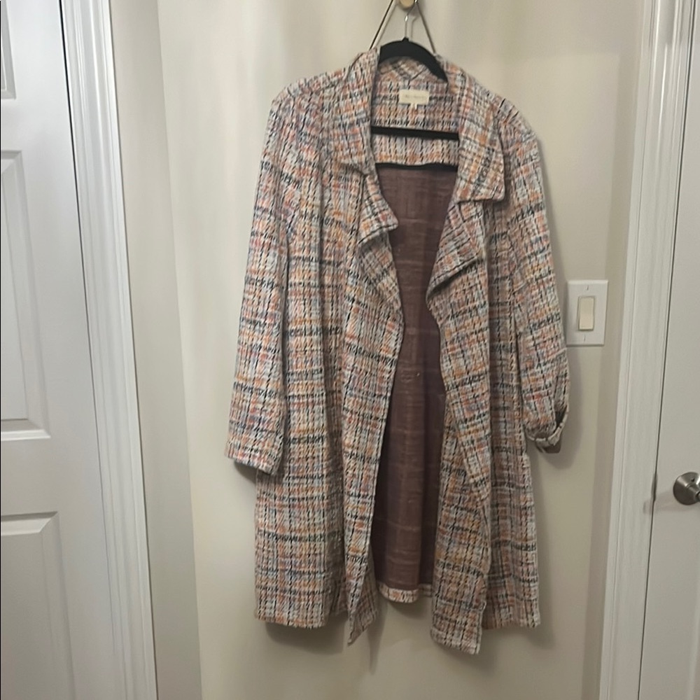MELLODAY Pink and Orange Blazer Vibrant Suit Jacket